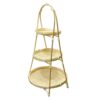 MYCENSE Woven Basket Bamboo Snack Serving Tray Bread Fruit Storage Basket Container Holder with Space Saving Structure Suitable for Parties Family Gatherings, Beige 3 Layer