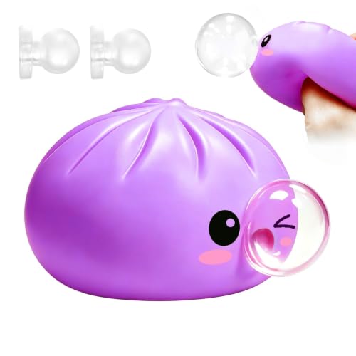 Mystery Glitter Dumpling Squishy Pack with Steamer Box – Soft Bao Bun Stress Ball, Sensory Fidget Squeeze Toy for Stress & Anxiety Relief, Stretchy Desk Toy Gift for Kids, Teens & Adults