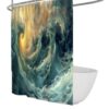 Mystical Aurora Shower Curtain Celestial Swirling Nebula Bath Curtain Washable Polyester Cloth Fabric Bathroom Shower Curtains with Hooks 72 x 78 inch