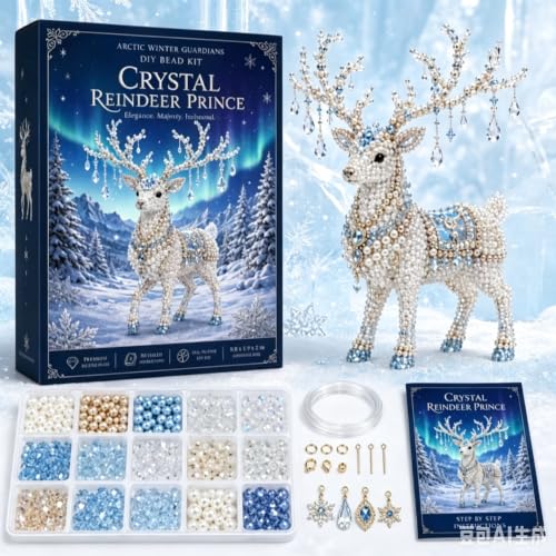 Mythical Ocean DIY Beading Kit – 3D Beaded Sea Animal Craft Set with Instructions; A Cute Underwater-Themed Beading Craft Kit Suitable for Beginners and Craft Enthusiasts (Deer)