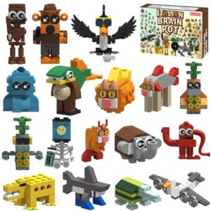 Myth Qholve Italian Brain Rot Unique Cartoon Characters Building Blocks 17 in 1 Educational & Entertaining Gift Idea for Kids Teens & Adults