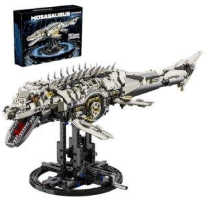 Myth Qholve Mechanical Mosasaurus Building Block Set Precision Gear System Display Stand Included STEM Building Block