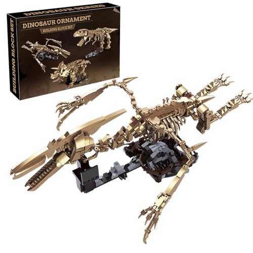 Myth Qholve Pterosaur Dinosaur Skeleton Building Blocks Detailed Fossil Model with Adjustable Wings & Joints STEM Learning Construction Toy Educational Gift for Kids Teens and Paleontology Fans