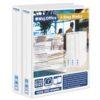 Mzj.Office 1 Inch Binders 3 Ring, 2 Pack White 3 Ring Binder 1 Inch