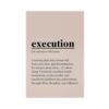MZLJAPAGN Execution Definition Poster Motivational Wall Art For Office