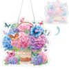 Mzoyell 5D Diamond Art Hanging Kit Flower Shape Rhinestone Painting Decor