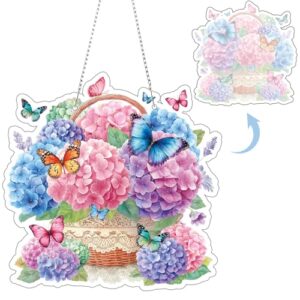 Mzoyell 5D Diamond Art Hanging Kit Flower Shape Rhinestone Painting Decor