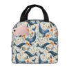 MZPILYUI Watercolor Whale & Floral Lunch Box for Women Men,Large Cute Insulated Lunch Bag Leakproof Thermal Lunchbox Cooler Lightweight Reusable Tote Bags for Work Picnic Travel,Camping,Fishing