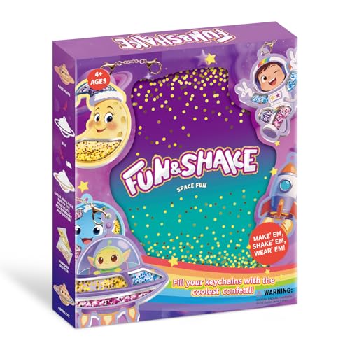 MZYTOZA Shake-its DIY Glitter Craft Kit with Keychains for Kids | Unicorn and Princess Art & Craft Activity | Creative Travel Toy, Party Favors & Valentine's Gift for Ages 4-9 (Purple-Blue)