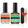 Nail Dehydrator and Primer Set,Acid-Free Nail Prep & Strong Bond Primer for Acrylic Nails,Gel Polish & UV Gels,No Lift,Fast Air Dry,28+ Days Long Lasting Adhesion,Professional Manicure Kit (0.5 fl oz)