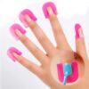 Nail Polish Protector 20 Pcs Cuticle Guard Manicure Finger Cover for Painting Supplies Skin Barrier Tools Reusable Silicone Wrap for Home Salon(Pink)