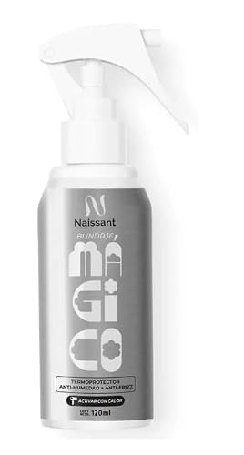 naissant Magic Shield Heat Protectant Spray 120ml (4.06 fl oz) | Heat-Activated Humidity Barrier | Anti-Frizz Smoothing Treatment | Hyaluronic Acid, Calendula & Chamomile | Sleek, High-Shine Hair