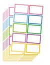 Name Tags Stickers 200pcs Classification Marking Sticker Rewritable and Printable Colored Border Adhesive Labels Thickened Name