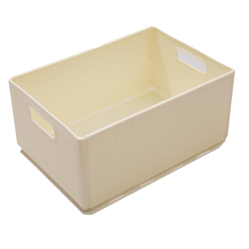 Narrow Plastic Storage Bins with Handles, 12.6"(L)×8.6"(W)×5.9"(H) Inch Large Collapsible Baskets, Slim Hard Organizer Containers for Pantry, Bathroom, Closet Shelves, Laundry, Office, Dorm, Kitchen