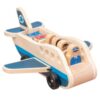 NASSMOSSE Wooden Passenger Plane Set – with 4 Play Figures and Suitcases, Role-Playing Skill Development