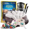 National Geographic Gigantic Gemstone Dig Kit – Excavate 50 Real Gems from a Giant Dig Brick, Gem Mining Kit for Kids, STEM Rock Collection Activity, Includes Tools & Learning Guide