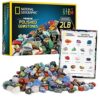 National Geographic Premium Polished Stones - 2 Pounds of 3/4-Inch Tumbled Stones and Crystals Bulk, 4500+ Carats, Gemstones for Kids, Rock and Mineral Kit, STEM Toys