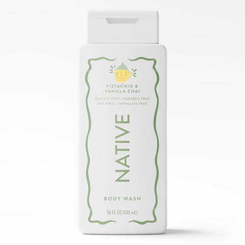 Native Body Wash Contains Naturally Derived Ingredients | For Women & Men, Sulfate, Paraben, & Dye Free Leaving Skin Soft and Hydrated | Limited Edition | Pistachio & Vanilla Chai 18 oz