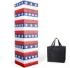Nattork Giant Tumbling Tower (Stack from 1.77Ft to 4+ Ft), Wood Stacking Giant Blocks Game| Made from Premium Pine Wood| Ideal for Family, 54PCS Stars