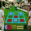 Nattork Outdoor Giant Tic Tac Toe Game for Kids Adult Family, Large Outside Lawn Yard Backyard Carnival Field Day Game, Birthday Party Family Reunion Games Playground