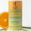 NATU BOTANICALS Sensitive Skin Deodorant - Orange and Lemongrass - Aluminum Free Deodorant Stick - Baking Soda Free - No Artificial Fragrance - 25g