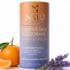 NATU BOTANICALS Sensitive Skin Deodorant - Tangerine and Lavender - Aluminum Free Deodorant Stick - Baking Soda Free - No Artificial Fragrance - 25g