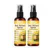 Natural Outdoor Bee Attractant Spray, Honey Bees Swarm Lure Bait Sprays, Outdoor Honey Bee Lure Spray, Pollinator Attractant Bait For Gardens, For Backyard Garden Flower Fruit Tree Blooming (2PC)