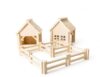 Natural Wood Farm Building Set, 34-piece Educational Construction Kit with Houses and Fencing, Montessori Learning Toy for Ages 3+