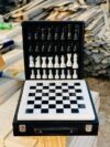 NatureBoost 12 Inch Marble Chess Set Handmade Onyx Full Chess Game Set.Comes in Rexine Box Packaging. Perfect for Gifting (White Black)
