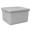 NAWRIN Gray Medium Plastic Storage Bin with Lid, Stackable Storage Container with Secure Snap Lid, Multipurpose Organizer Bin for Closet, Bedroom, Office, Pantry and Home Organization