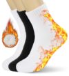 NAXIO Boot Socks for Women Warm Winter Thick Thermal Cute Cozy Comfy Slouch Soft Chunky Crew (White, Black, White,4-8)