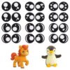 NBEADS 120 Pairs 6 Styles Felt Eyes for Crafts, Round Sew on Plush Animals Making Felt Eyes Craft Puppet Mouths Large Crochet for DIY Crochet Animal Making Craft, Black