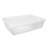 NBURIWEK White Clear 28 Quart Plastic Small Storage Bin with Snap-On Lid, Stackable Organizer Container for Home & Garage Supplies