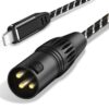 NCGGY Lightn ing to XLR Male Output Audio Cable, i Phone to XLR Audio Stereo Cable for Speaker, Amplifier, Mixer Console, Compatible with i Phone 14/13/12/11 Series, Not Support Microphone, 10Feet