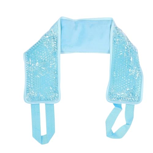 Neck Ice Pack Wrap for Neck Shoulders, Reusable Gel Ice Pack, Cold Compress Therapy for Pain Relief, Injuries, Swelling, Bruises, Sprains, Inflammation and Cervical Surgery Recovery (Blue)