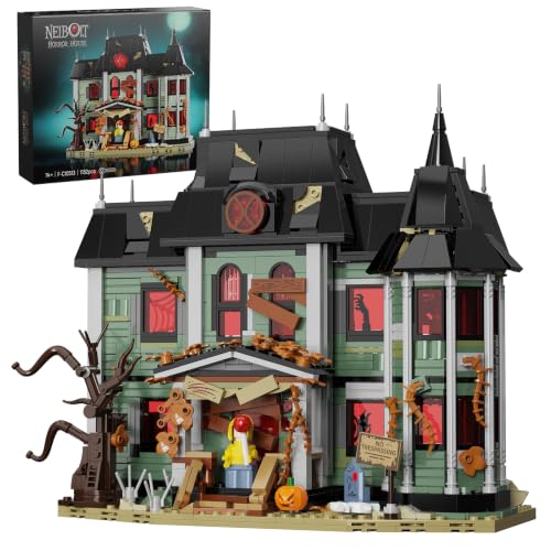 Neibolt House Building Block Set, Scary Movie Toy Compatible with Lego Horror House Building with Led Light, Halloween Haunted Gift for Man, Woman or Horror Film Fans 14+ (1149 Pcs)