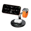 Neliangia 3-in-1 Qi2.2 MagSafe Compatible 25W Max Magnetic Charger Stand Wireless Charging Station with Smart Display & Clock