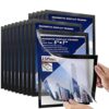 Nellvita 15 Pcs Magnetic Signs Holder, for 5" x 7" Letter, Sturdy PVC Magnetic Document Holder, Magnetic Picture Poster Frame, Can Self-Adhesive Wall/Door/Window or Magnetic for Refrigerator