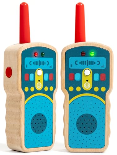 Nene Toys Wooden Walkie Talkies for Kids – Real 2-Way Radios with 500m Range – Easy Push-to-Talk, One-Channel Use – FSC® Beechwood, Safe & Durable – Indoor/Outdoor Fun, Gift for Boys & Girls Ages 3–8