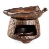 Nenkarn Ceramic Essential Oil Burner, Wax Melt Warmer & Palo Santo Holder, Handmade Retro Aromatherapy Burner with Tea Light Candle Holder, Rustic Zen Home Decor Incense Burner