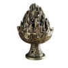 Nepalese-Style Bronze Incense Burner Stand with Geometric Patterns, All-Holiday Compatible Metal Holder for Meditation, Room Decor and Aromatherapy, Cultural Home Accessory (Mountain Peak)