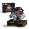 NERCISU Enzo V8 Engine Model Kit with Motor, Building Blocks for Adults