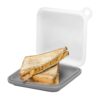 Nerthus FIH 1601 Reusable Silicone Sandwich Box 15 x 15 cm Grey Sandwich Bag with Airtight Seal