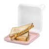 Nerthus FIH 1603 Reusable Silicone Sandwich Box 15 x 15 cm Pink Sandwich Bag with Airtight Seal