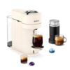 Nespresso Vertuo Next Premium Coffee and Espresso Maker by Breville with Aeroccino Milk Frother, Creamy White Dark Chrome
