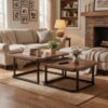 Nesting Coffee Table Set of 2 – Square Small Coffee Tables for Living Room, Bedroom, Balcony, Versatile End Table Set,Space Saving Mid Century Modern Nesting Coffee Tables Stackable,