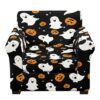 NETILGEN 2 Pieces Split Sofa Armchair Cushion Couch Covers Halloween Cartoon Ghost Stretchy Sofa Elastic Chair Slipcovers with Elastic Bottom Easy to Install Non Slip Furniture Protector