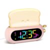 Netzu Alarm Clock for Kids, OK to Wake Clock with Night Light and Sound Machine, Pink Clock with 10 RGB Color, 6 Alarm Tones, Nap Timer, Snooze, Bedside Clocks for Girls Kids Teens Birthday Gifts