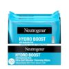 Neutrogena Hydro Boost Facial Cleansing Wipes, Hydrating Makeup Remover Towelettes with Hyaluronic Acid, 25 Count