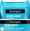 Neutrogena Hydro Boost Ultra-Soft Micellar Cleansing Wipes with Hyaluronic Acid, Hydrating Makeup Remover Wipes Remove Dirt & Waterproof Makeup, Hypoallergenic, Plant-Based Cloth, 2 x 25 ct